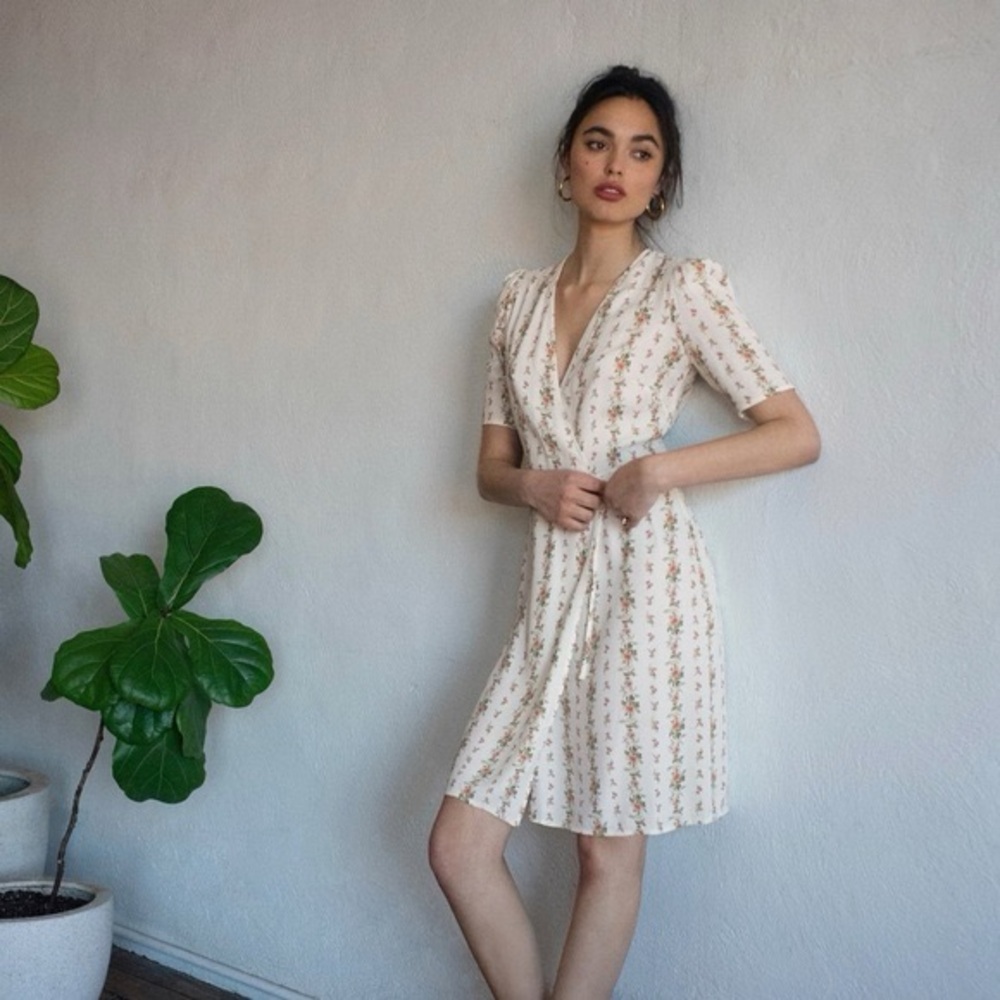 Reformation Laurent wrap dress, color Poppyseed, size XL